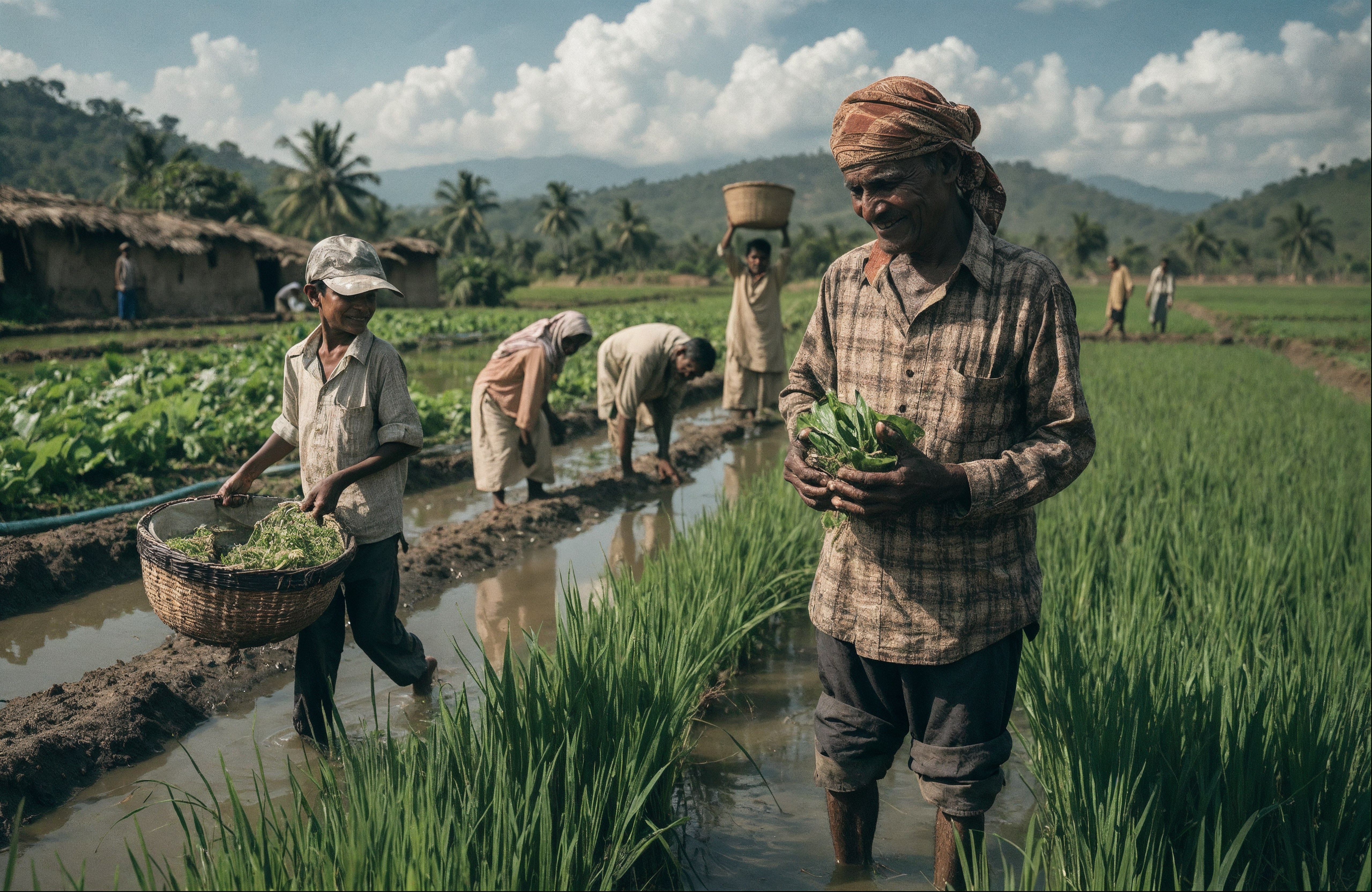 Farmer Development India — PASALA Foundation Indian farmer working in lush green agricultural fields — PASALA Foundation