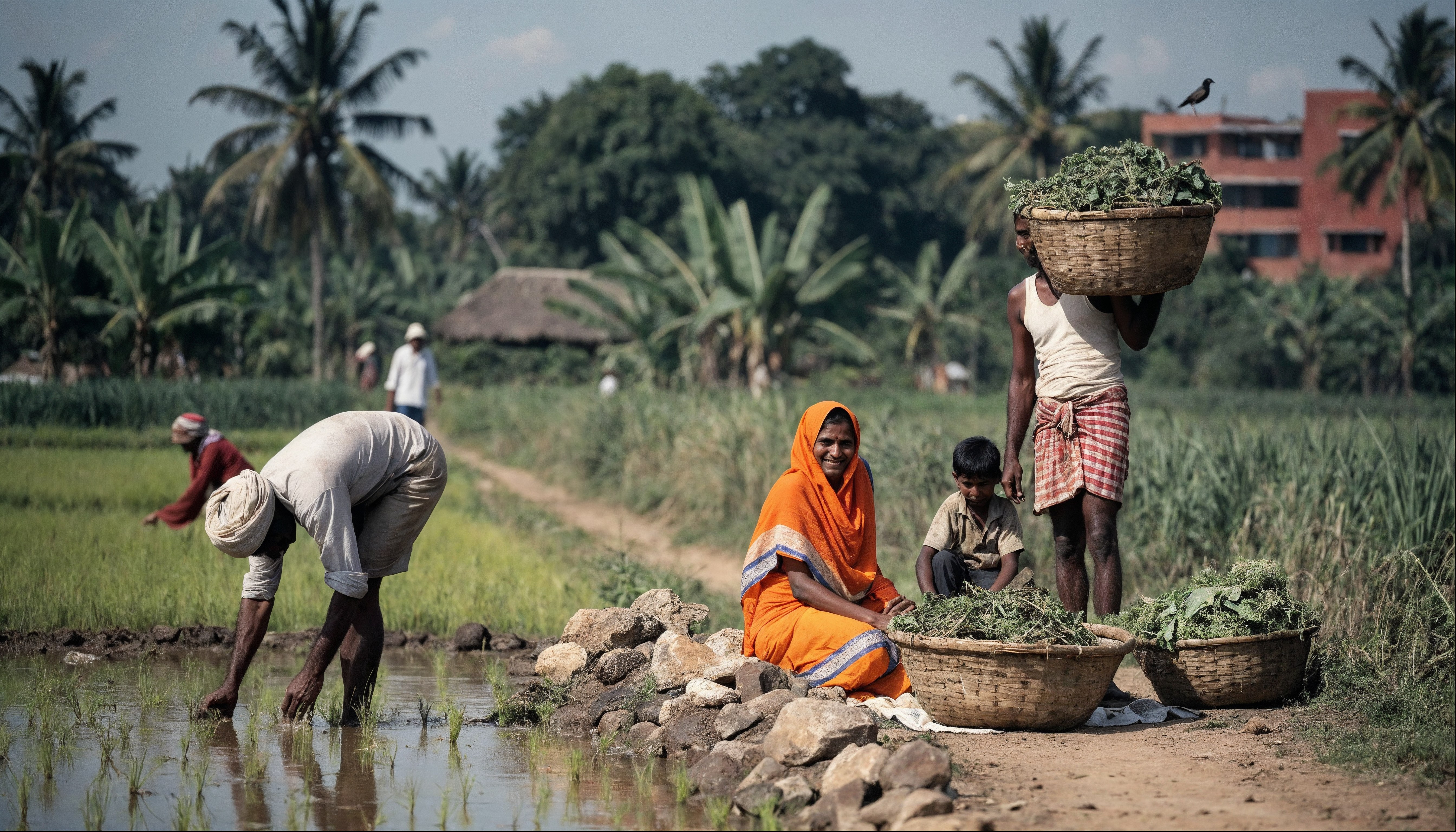 Farmers - PASALA Foundation Gallery Indian farmers in green agricultural fields — PASALA Foundation gallery
