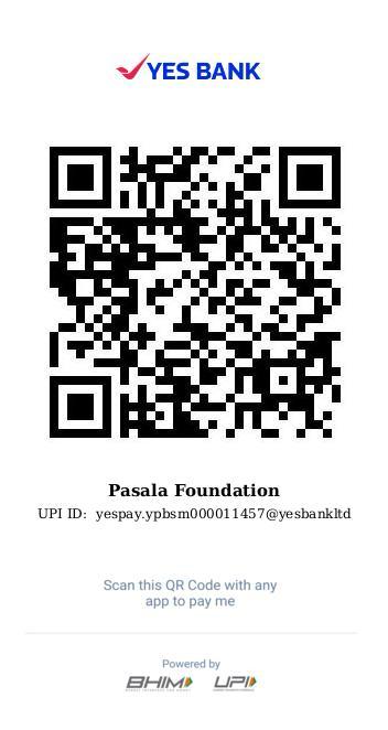 UPI QR code to donate to Pasala Foundation via Yes Bank